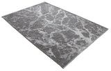 Gray, marble design, machine washable rug