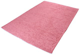 Pink, plain design, machine washable rug