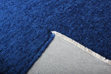 Blue, plain design, machine washable rug
