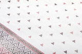 Washable Pyramid Patterned Rug in Pink and Grey Color