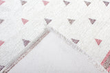 Washable Pyramid Patterned Rug in Pink and Grey Color