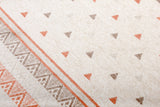 Washable Pyramid Patterned Rug in Beige and Orange Color