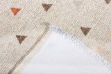 Washable Pyramid Patterned Rug in Beige and Orange Color