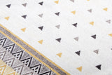 Washable Pyramid Patterned Rug in Yellow and Grey Color