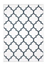 White, geometric patterned, machine washable rug