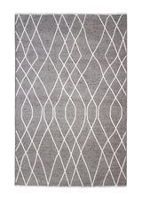 Gray, geometric patterned, machine washable rug