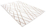 White, geometric patterned, machine washable rug