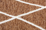 Brown, geometric patterned, machine washable rug