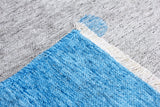 Blue, gray, car patterned, machine washable rug for kids