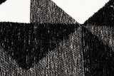 Black and white, geometric patterned, machine washable rug