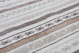 Washable Ethnic Patterned Rug in Beige and Grey Color