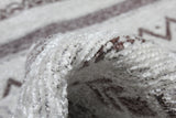 Washable Ethnic Patterned Rug in Grey Color