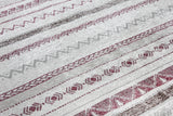 Washable Ethnic Patterned Rug in Purple and Grey Color
