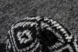 Washable Border Patterned Rug in Black Color