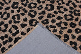 Washable Leopard Patterned Rug in Beige and Black Color
