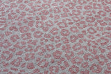 Washable Leopard Patterned Rug in Pink Color