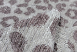 Washable Leopard Patterned Rug in Grey Color