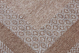 Washable Border Patterned Rug in Beige Color