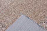 Washable Border Patterned Rug in Beige Color