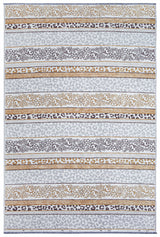 Washable Leopard Patterned Rug in Yellow and Grey Color