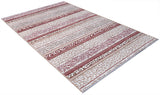 Washable Leopard Patterned Rug in Beige and Burgundy Color