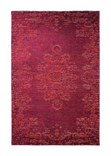 Red, baroque style, floral patterned, medallion, machine washable rug 