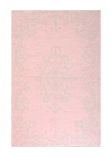 Pink, baroque style, floral patterned, medallion, machine washable rug 