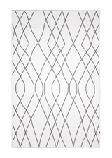 White, geometric patterned, machine washable rug