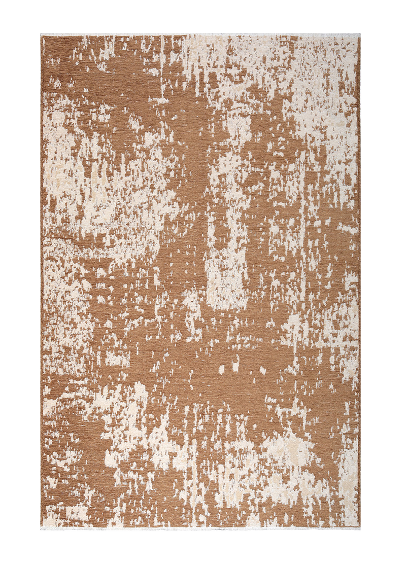 Beige, brown, vintage and abstract design, machine washable rug