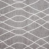 Gray, geometric patterned, machine washable rug