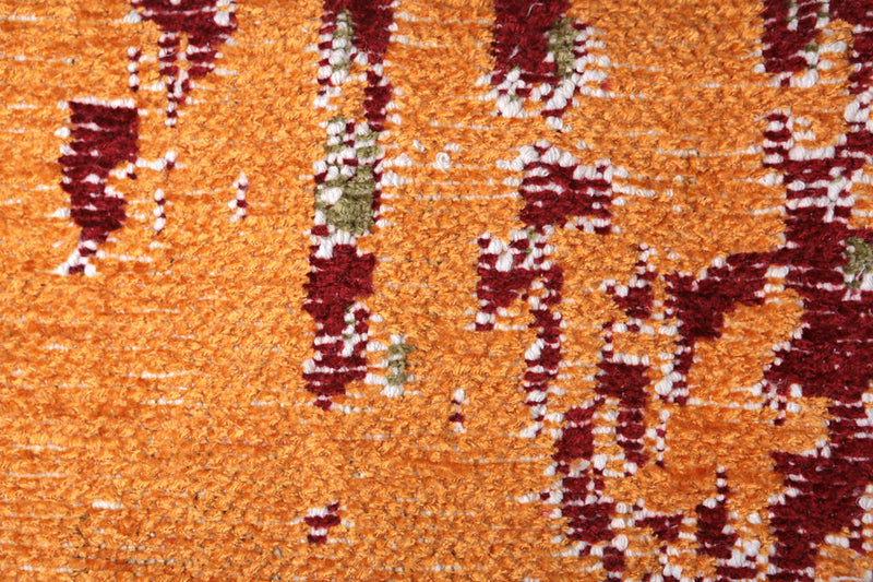 Red, green, orange, vintage and abstract design, machine washable rug