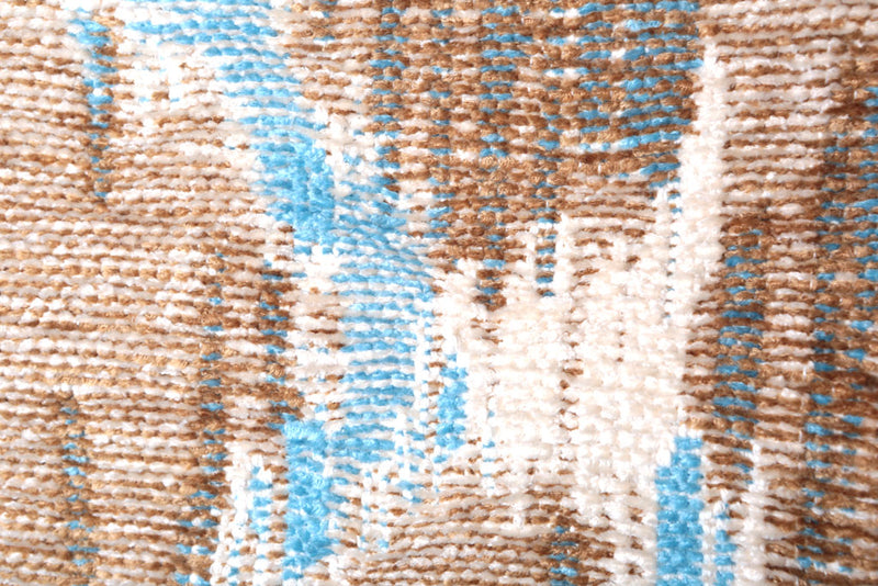 Beige, geometric patterned, machine washable rug