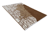 Brown, beige, Chicago map design, machine washable rug