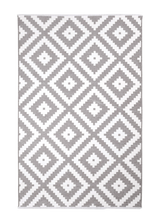 Washable Double Sided Monochrome Patterned Rug in Grey and White Colors