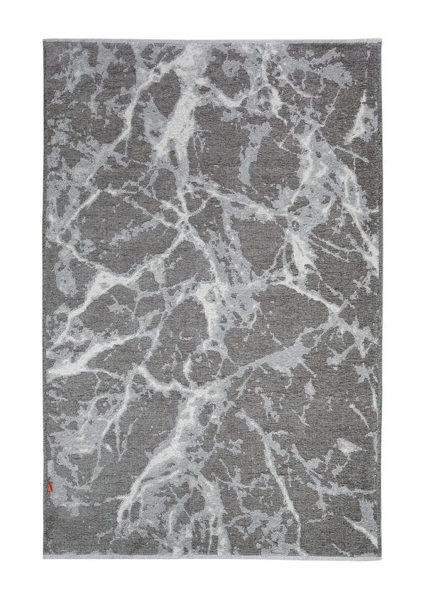 Gray, marble design, machine washable rug