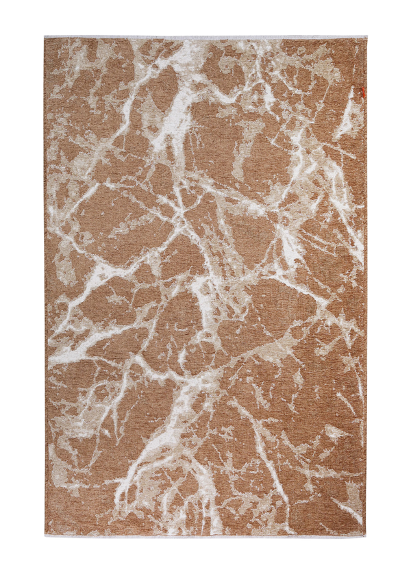 Brown, marble design, machine washable rug