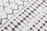 White,  patterned, machine washable rug