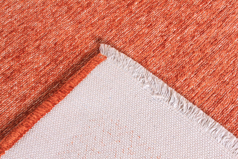 Orange, classic, bordered, patterned, machine washable rug