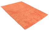 Orange, plain design, machine washable rug