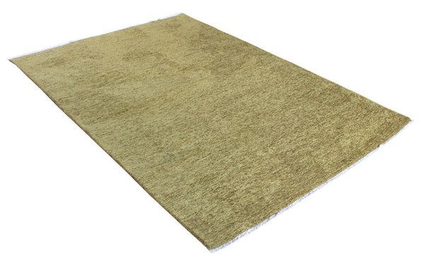 Green, plain design, machine washable rug