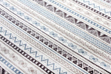 Gray, striped, machine washable rug