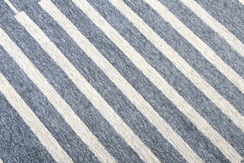 Washable Striped Patterned Rug in Blue Color