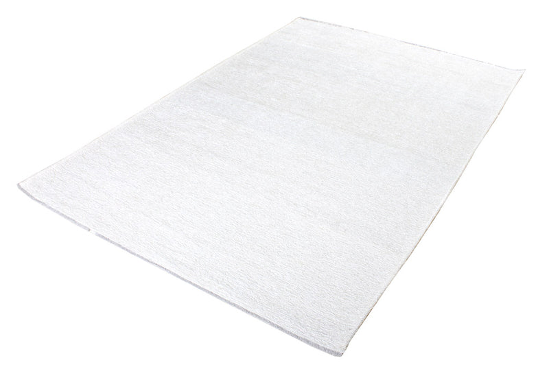 White, plain design, machine washable rug