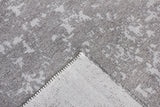 Washable Vintage Patterned Rug in Grey Color