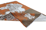 Brown, orange, Los Angeles map design, machine washable rug