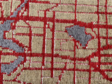 Brown, gray, Seattle map design, machine washable rug
